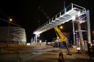 Building a pedestrian bridge between the old and new parts of the CAMPUS Kecskemét